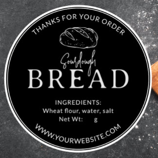 Black Bakery Sourdough Bread Thank You Sticker