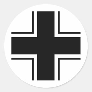 Black Balkan cross of Luftwaffe Classic Round Sticker