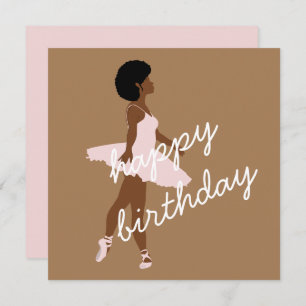 Black ballerina afro ballet dancer birthday Card