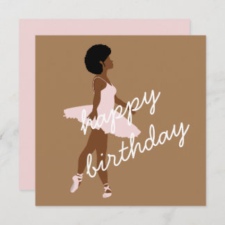 Black ballerina afro ballet dancer birthday Card