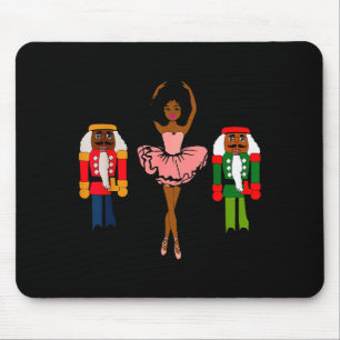 Black Ballerina Christmas Black Nutcracker Xmas Af Mouse Pad