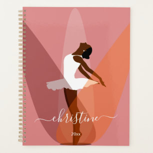 Black ballerina Modern Name Minimal illustration Planner
