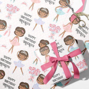 Black Ballerina Personalised Wrapping Paper