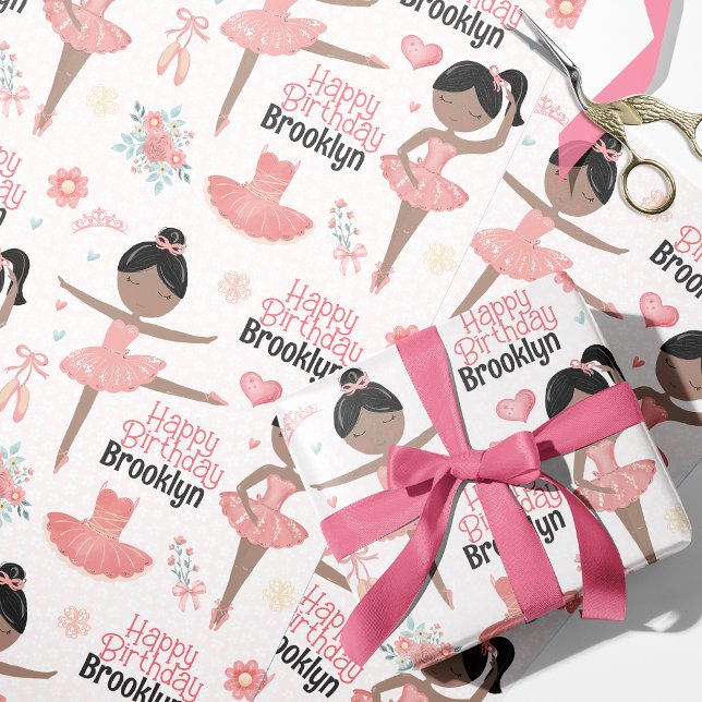 Black Ballerina Personalised Wrapping Paper (Creator Uploaded)