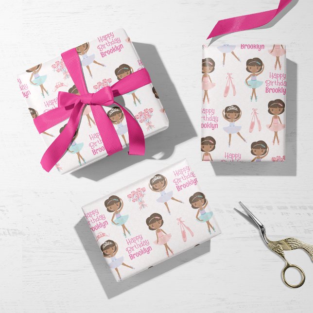 Black Ballerina Personalised Wrapping Paper Sheet (Creator Uploaded)