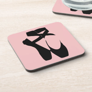 Black ballet pointe shoes coaster