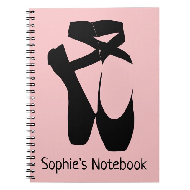 Black ballet  pointe shoes notebook (Front)