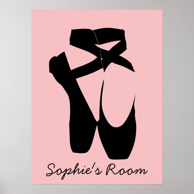 Black ballet  pointe shoes poster (Front)