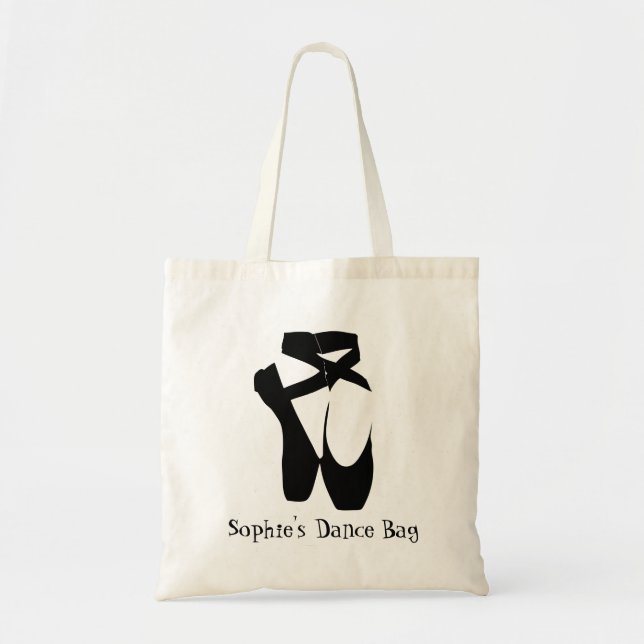 Black ballet  pointe shoes tote bag (Front)