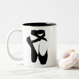 Black ballet  pointe shoes Two-Tone coffee mug