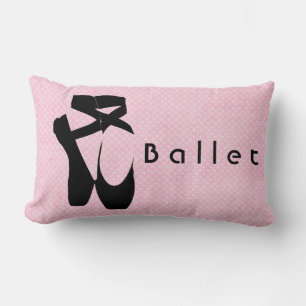 Black Ballet Shoes En Pointe Lumbar Cushion