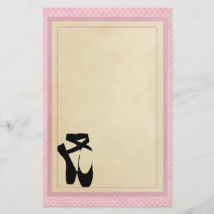 Black Ballet Shoes En Pointe Stationery