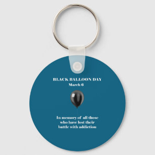 Black Balloon Day Overdose Awareness Key Ring