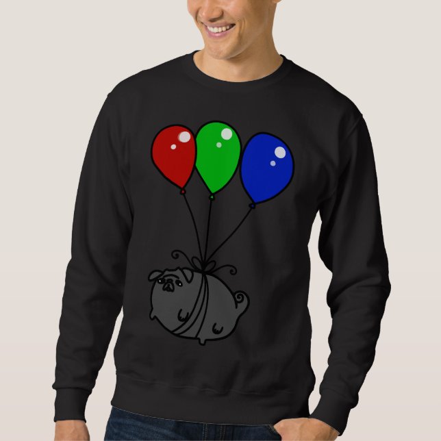 Black Balloon Pug Classic T-Shirt 651 Sweatshirt (Front)