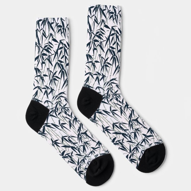 Black Bamboo Pattern Socks (Right)