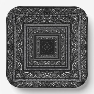 Black Bandanarama Paper Plate