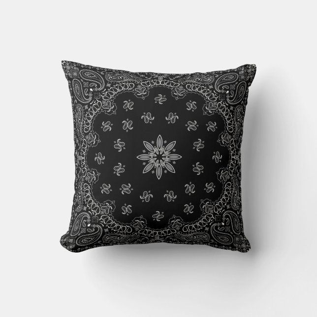 Black Bandanna Cushion (Front)