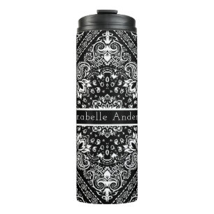 Black Bandanna Personalise Thermal Tumbler