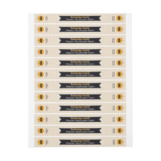 Black Banner Gold Honey Jar Tamper-Proof Lid Label