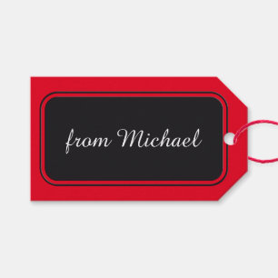 Black Banner rectangles + your background & text Gift Tags