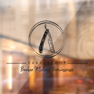 Black Barber Razor Simple Logo Business