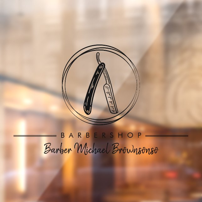 Black Barber Razor Simple Logo Business (Sheet 2)