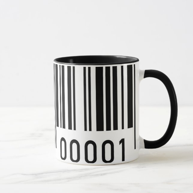 Black Barcode Ceramic Mug (Right)
