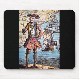 Black Bart Colour Portrait Mouse Pad