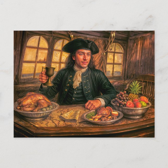 Black Bart Pirate Tavern Portrait Postcard (Front)