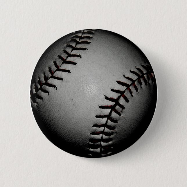 Black baseball 6 cm round badge (Front)
