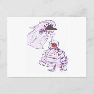 Black Baseball Cap Bride Postcard