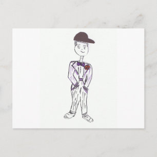 Black Baseball Cap Groom Postcard