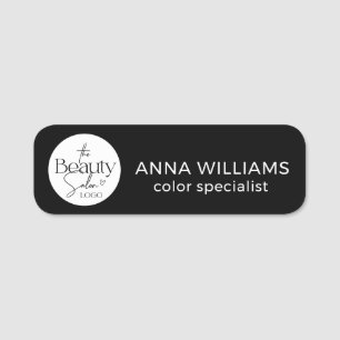 Black Basic Salon Professional Name Tag