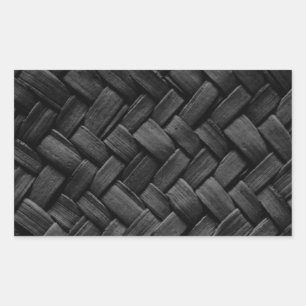 black basket weave pattern rectangular sticker