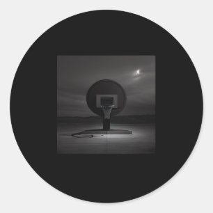 Black Basketball Hoop For Sports Lovers  Classic Round Sticker