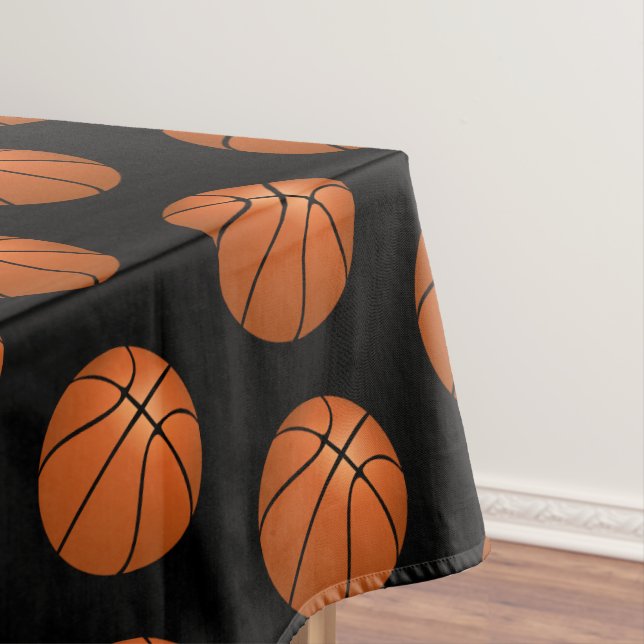 Black Basketball Kids Birthday Party  Tablecloth (In Situ)