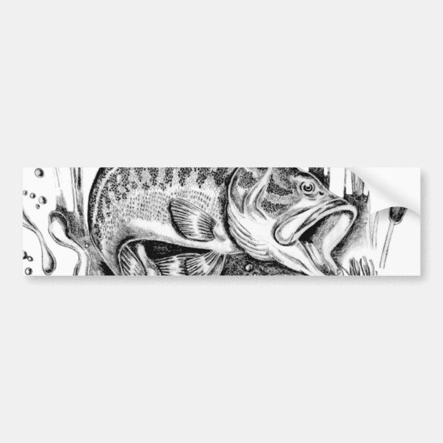 Black bass bumper sticker (Front)