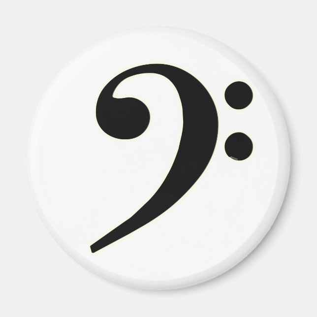 Black Bass Clef Magnet (Front)