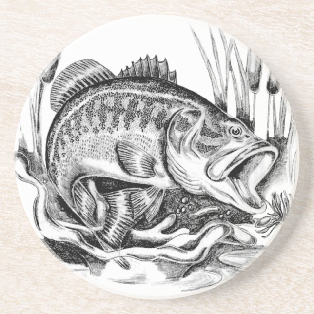 Black bass coaster (Front)