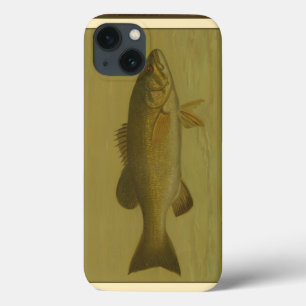 Black Bass on a Green Background iPhone 13 Case