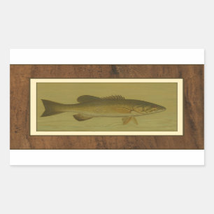 Black Bass on a Green Background Rectangular Sticker