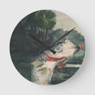 Black Bass Round Clock