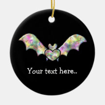 Black Bat and Heart Personalised Halloween Bat