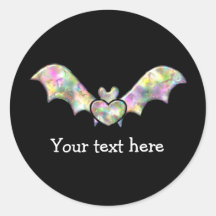 Black Bat and Heart Personalised Halloween Bat