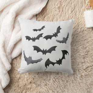 Black Bat Halloween Cushion