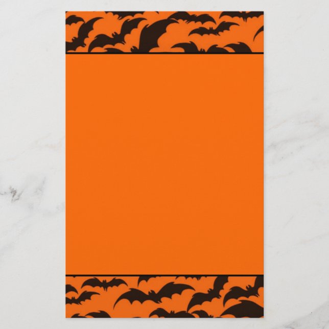 Black Bat Halloween Stationery (Front)