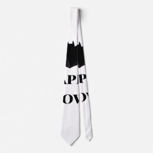 Black bat happy Halloween add name text witches Tie