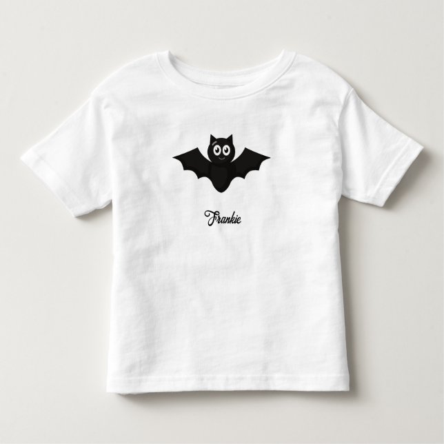 Black Bat Personalised Name Toddler T-shirt (Front)