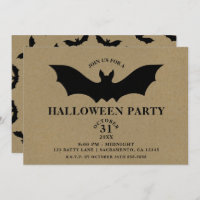 Black Bat Rustic Kraft Halloween Party