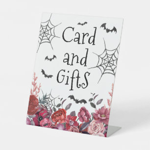 Black Bats Halloween Card Gifts Pedestal Sign